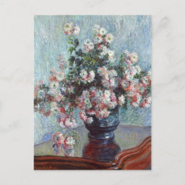 Monet Chrysanthemas Vintager Blumenimpressionismus Postkarte