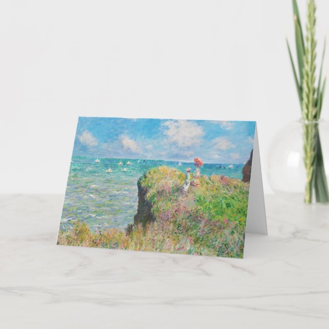 Monet Cliff Walk bei Pourville Grußkarte Karte (Vorderseite)
