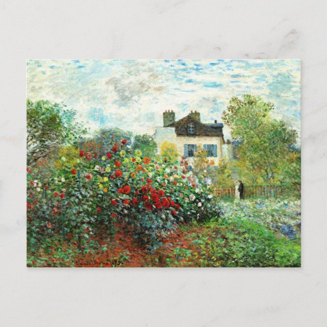 Monet - Der Artist's Garden in Argenteuil Postkarte (Vorderseite)