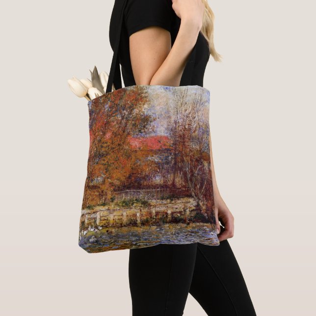 Monet - Der Ententeich, Kunstmalerei Tasche (Von Nahem)