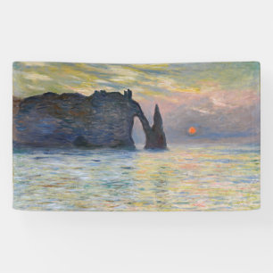 Monet - Der Manneport, Klippe bei Etretat, Sonnenu Banner