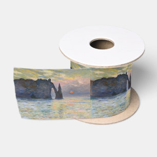 Monet - Der Manneport, Klippe bei Etretat, Sonnenu Satinband