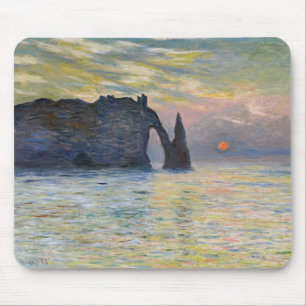 Monet - Der Manneport, Klippe in Etretat, Sonnenun Mousepad