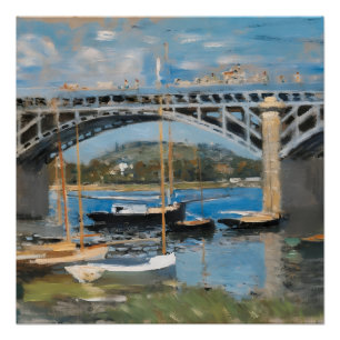 Monet - Die Brücke über der Seine Poster