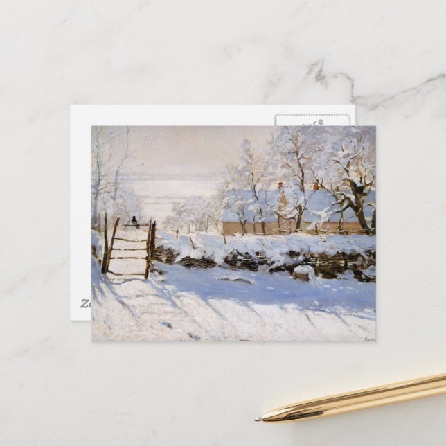 Monet - Die Elster Postkarte (Vorderseite/Rückseite Beispiel)
