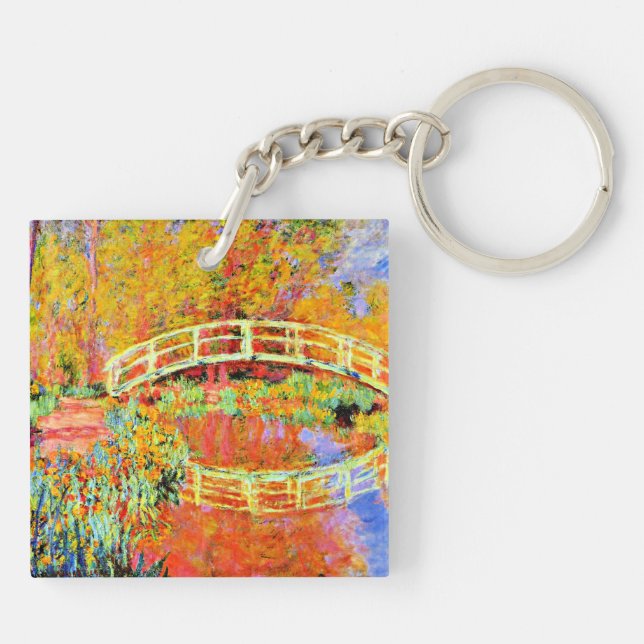 Monet - Die japanische Brücke in Giverny Schlüsselanhänger (Rückseite)
