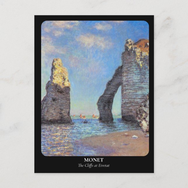 MONET / Die Klippen bei Etretat Postkarte (Vorderseite)