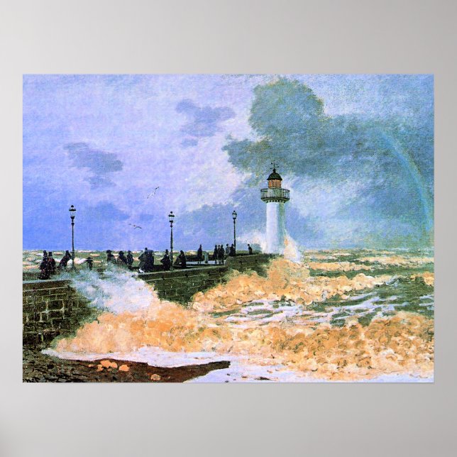 Monet - Die Mole in Le Havre, Poster (Vorne)
