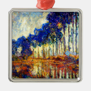 Monet - Die Poplars im Herbst, berühmtes Gemälde, Ornament Aus Metall