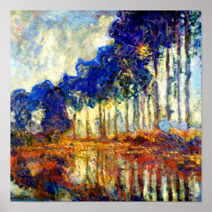 Monet - Die Poplars im Herbst Poster