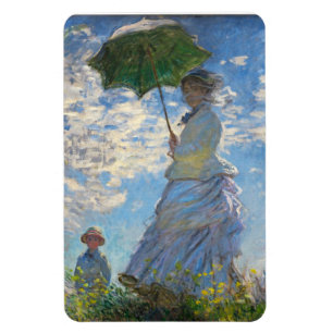 Monet die Promenaden-Frau mit einem Magnet