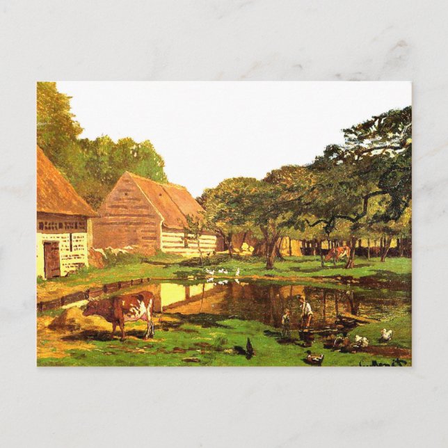 Monet - Ein Bauernhof in der Normandie Postkarte (Vorderseite)