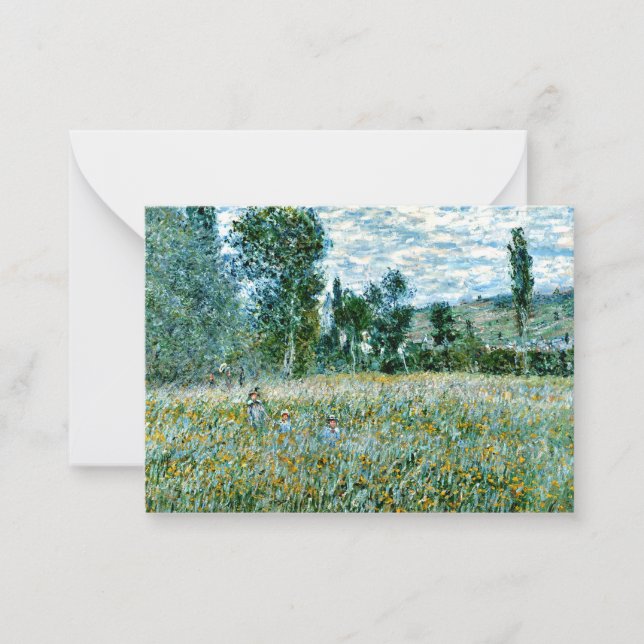 Monet - Eine Wiese Mitteilungskarte (Vorderseite)