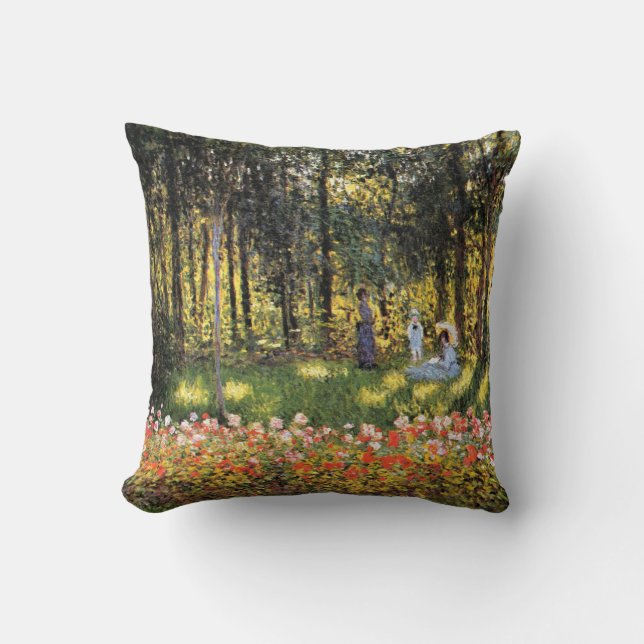 Monet - Familie der Künstler im Garten Kissen (Vorderseite)