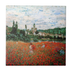 Monet Feld der roten Mohnblumen-Fliese Fliese