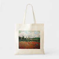 Monet Feld der roten Mohnblumen-Taschen-Tasche