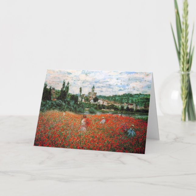 Monet Field of Red Poppies Carte de voeux (Devant)