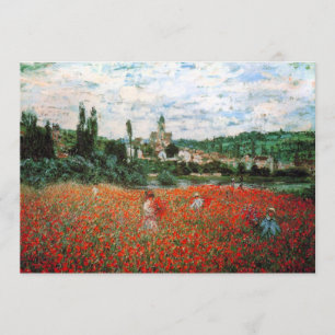 Monet Field of Red Poppies Einladungen