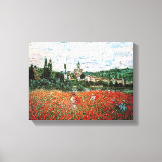 Monet Field of Red Poppies Leinwanddruck (Vorderseite)