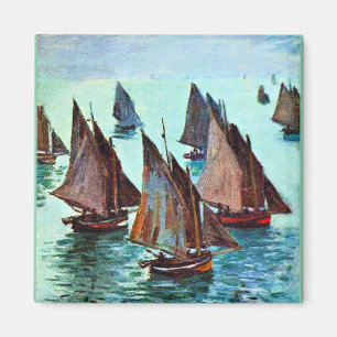 Monet - Fischerboote, ruhiges Meer, berühmte Kunst Magnet