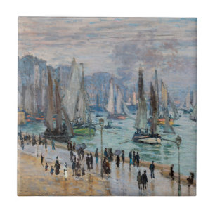 Monet - Fischerboote verlassen den Hafen, Le Havre Fliese