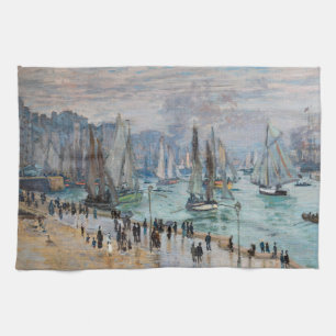 Monet - Fischerboote verlassen den Hafen, Le Havre Geschirrtuch
