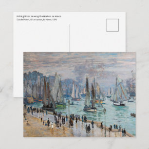 Monet - Fischerboote verlassen den Hafen, Le Havre Postkarte