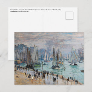 Monet - Fischerboote verlassen den Hafen, Le Havre Postkarte
