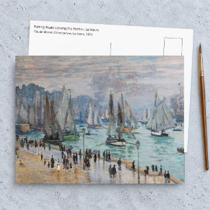 Monet - Fischerboote verlassen den Hafen, Le Havre Postkarte