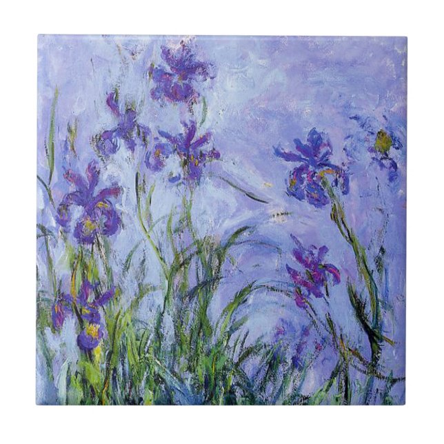 Monet Flieder Irises Fliese (Vorderseite)