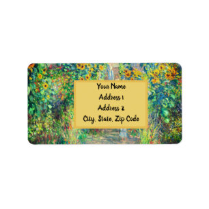 Monet Flower Garden Adressaufkleber