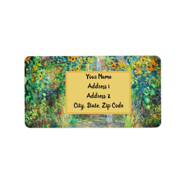 Monet Flower Garden Adressaufkleber (Vorne)