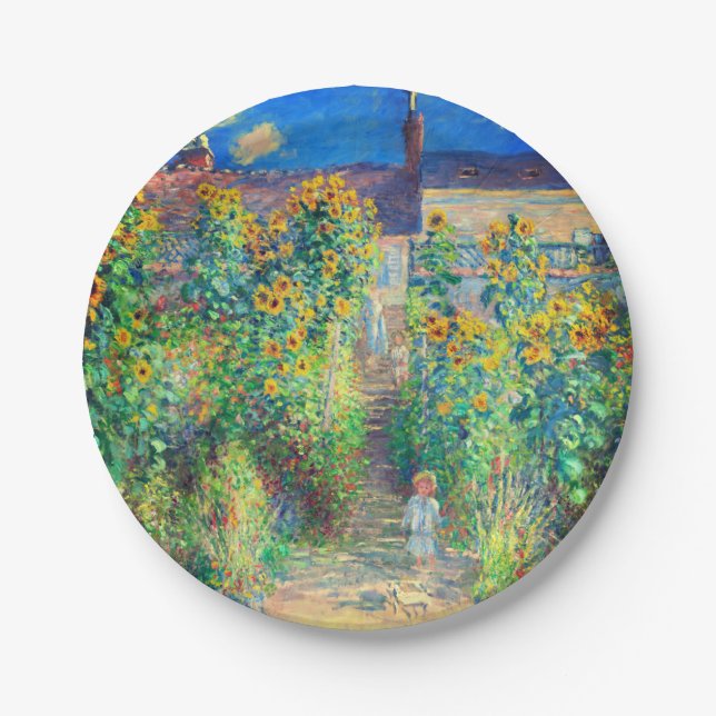 Monet Flower Garden Pappteller (Vorderseite)