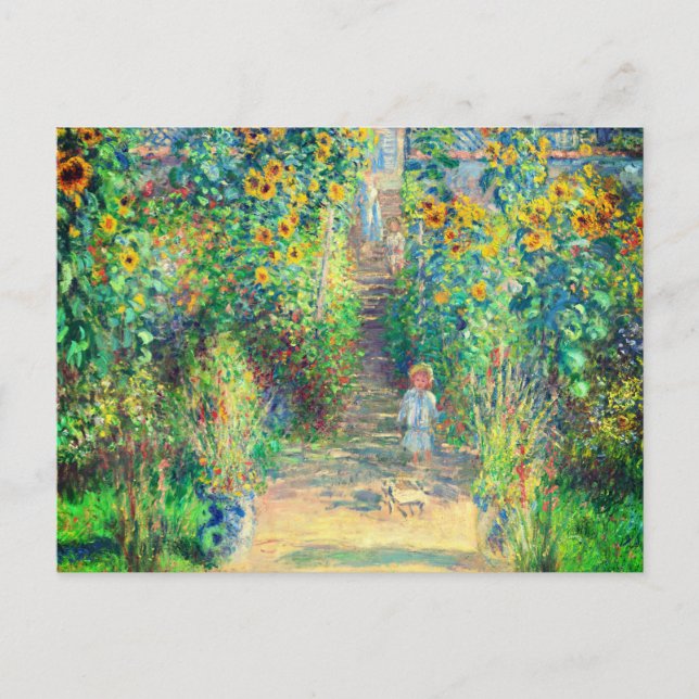 Monet Flower Garden Postkarte (Vorderseite)