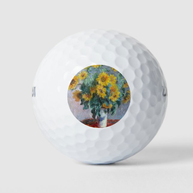 Monet France Bouquet Sunflowers Impressionist Peop Golfball (Vorderseite)