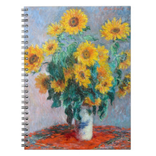 Monet France Bouquet Sunflowers Impressionist Peop Notizblock