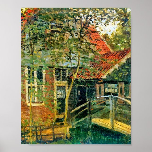 Monet France Impressionist People Little Bridge Pa Poster (Vorne)