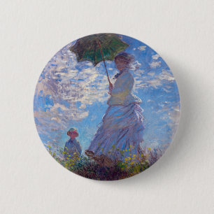 Monet France Impressionist People Woman with a Par Button