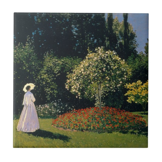 Monet - Frau im Garten Fliese (Vorderseite)