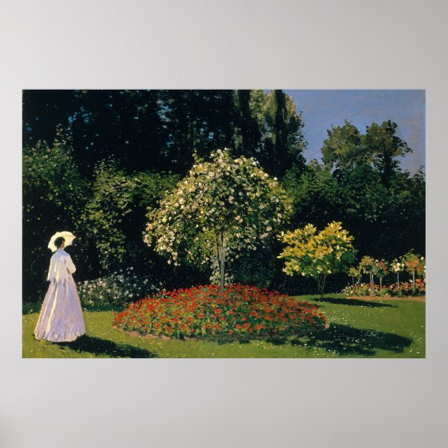 Monet - Frau im Garten Poster (Vorne)