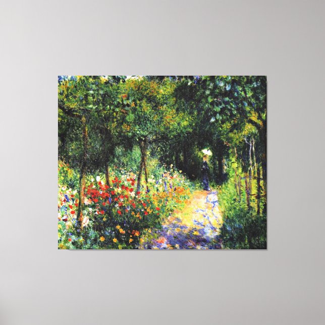 Monet - Frau im Garten, schöne Kunstmalerei Leinwanddruck (Vorderseite)