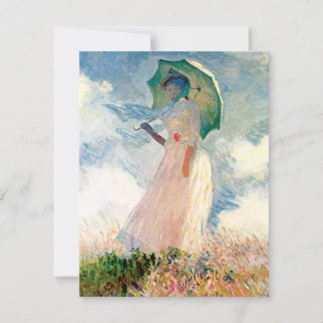 Monet Frau mit ein Sonnenschirm-Einladungen Einladung (Vorderseite)