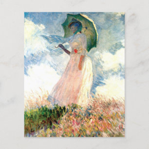 Monet Frau mit Sonnenschirm nach links Flyer
