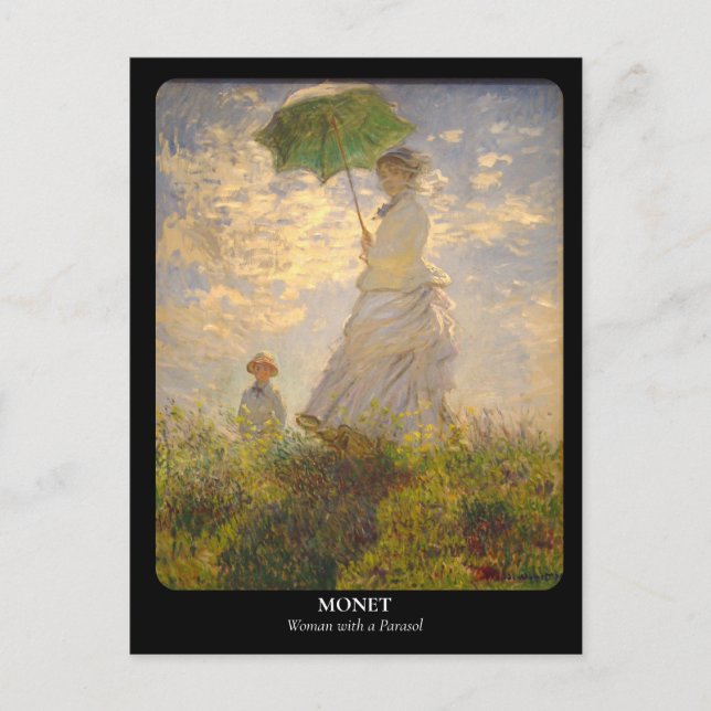 MONET / Frau mit Sonnenschirm Postkarte (Vorderseite)