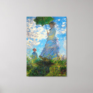 Monet Frau Sonnenschirm Impressionismus Leinwanddruck