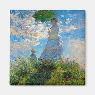Monet Frau Sonnenschirm Impressionismus Magnet