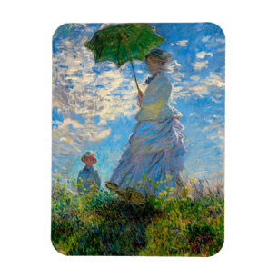 Monet Frau Sonnenschirm Impressionismus Magnet