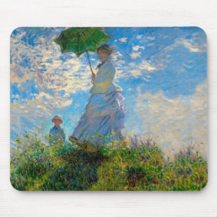 Monet Frau Sonnenschirm Impressionismus Mousepad
