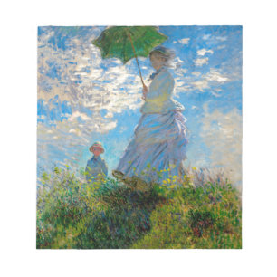 Monet Frau Sonnenschirm Impressionismus Notizblock