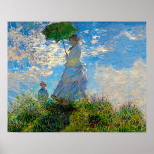 Monet Frau Sonnenschirm Impressionismus Poster